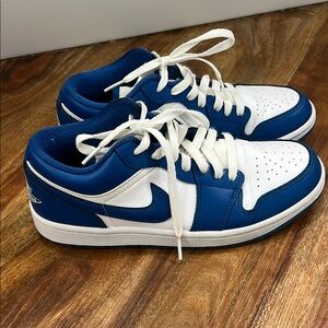 Nike Blue and White Sneakers Air Jordan 1 Low